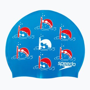 Vaikiška plaukimo kepuraitė Speedo Slogan Print blue