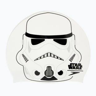 Vaikiška plaukimo kepuraitė Speedo Slogan Print white/grey