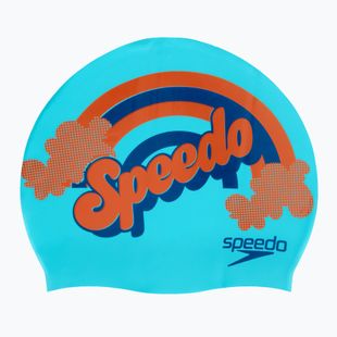 Vaikiška plaukimo kepuraitė Speedo Slogan Print blue/navy