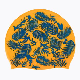 Vaikiška plaukimo kepuraitė Speedo Slogan Print orange/blue