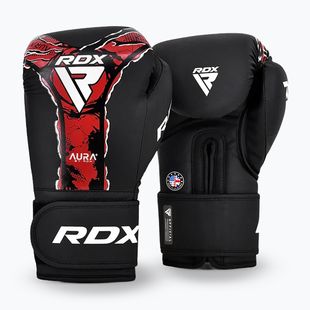 Bokso pirštinės RDX Boxing New Aura F17 black/red