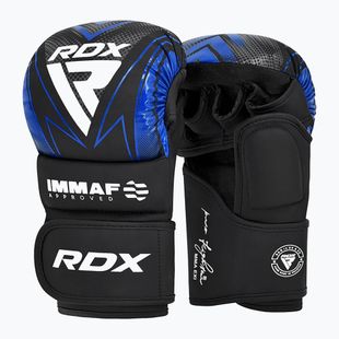 Grapplingo pirštinės RDX IMMAF Approved Shooted Grappling blue