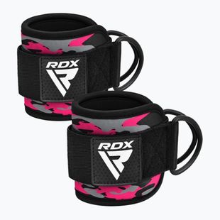 Diržai su kabliukais ant kulkšnies RDX A4 Ankle Straps For Gym Cable Machine pink