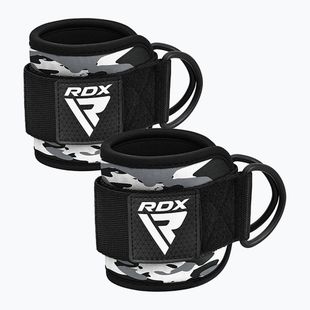 Diržai su kabliukais ant kulkšnies RDX A4 Ankle Straps For Gym Cable Machine grey