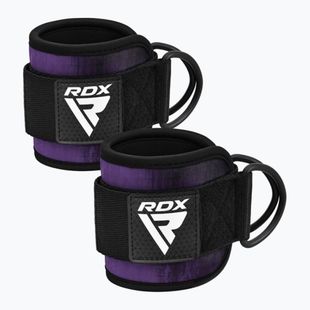 Diržai su kabliukais ant kulkšnies RDX A4 Ankle Straps For Gym Cable Machine purple