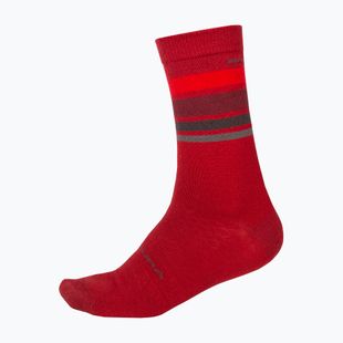 Dviračių kojinės Endura BaaBaa Merino Stripe red