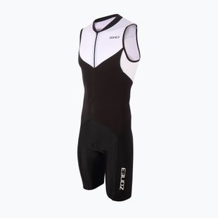 Vyriškas triatlono kombinezonas ZONE3 Lava Long Distance Trisuit black/white/red