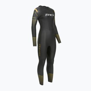 Moteriškas triatlono hidrokostiumas Zone3 Thermal Aspect Breaststroke 2,5 mm black/orange/yellow