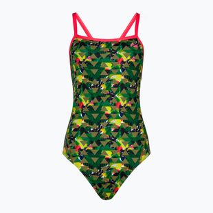 Moteriškas vientisas plaukimo kostiumėlis ZONE3 High Jazz 3.0 Strap Back khaki