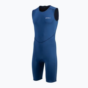 Vyriškas plaukimo hidrokostiumas ZONE3 Yulex Kneeskin 1,5 mm navy/silver