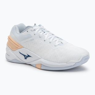 Moteriški rankinio bateliai Mizuno Wave Stealth Neo white/navy peony/peach parfait