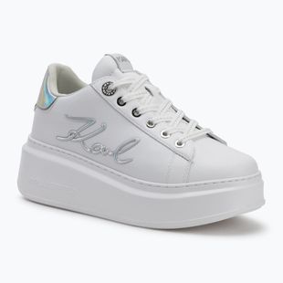 KARL LAGERFELD moteriški batai Anakapri Signia white leather w/silver