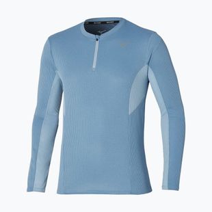 Vyriški bėgimo marškinėliai ilgomis rankovėmis Mizuno Dryaeroflow Half Zip parisian blue