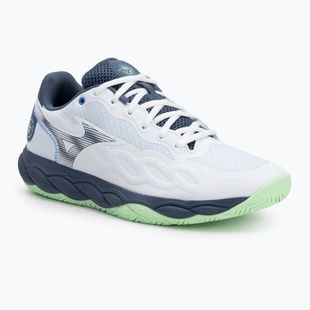 Vyriški teniso batai Mizuno Wave Enforce Court AC white/ vintage indigo/ neo mint