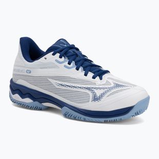 Moteriški teniso batai Mizuno Wave Exceed Light 2 CC white/ bellwether blue/ bel air blue