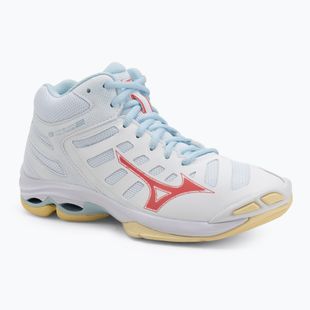 Moteriški tinklinio batai Mizuno Wave Voltage 2 Mid white/calypso coral/pale banan