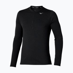 Vyriški bėgimo marškinėliai ilgomis rankovėmis Mizuno Core Impulse Half Zip Tee black