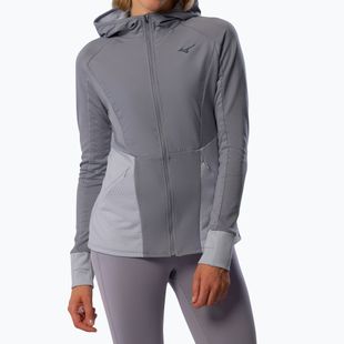 Moteriška bėgimo striukė Mizuno Active Warm Hybrid Full Zip Hooded quicksilver