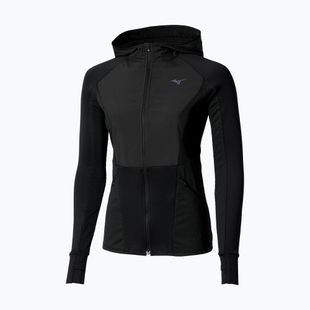 Moteriška bėgimo striukė Mizuno Active Warm Hybrid Full Zip Hooded black