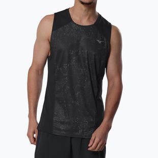 Vyriški bėgimo marškinėliai Mizuno Active DryAeroFlow Graphic Tank Top black/gray