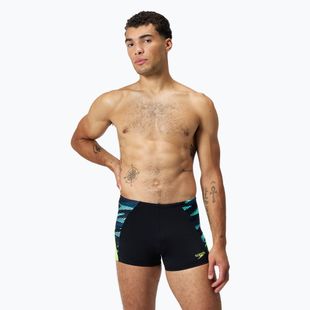 Vyriškos plaukimo trumpikės Speedo Endurance+ MAX Splice Aquashort black/hyper yellow