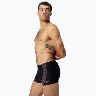 Vyriškos glaudės Speedo Duo Logo Print Aquashort black/coral sands/neon violet