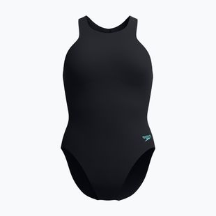 Vientisas moteriškas plaukimo kostiumas Speedo Racer Zip with Built in Swim Bra anthracite