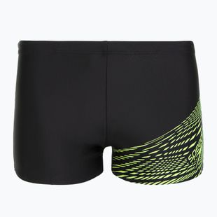 Vyriškos plaukimo trumpikės Speedo Medley Logo Aquashort black/hyper yellow