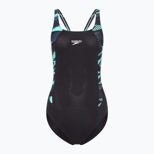 Moteriškas vientisas plaukimo kostiumas Speedo HyperBoom Splice Muscleback dark teal