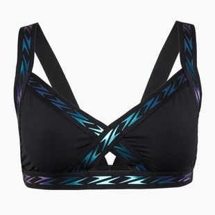 Plaukimo kostiumėlio viršus Speedo Solid Logo Elastic Cross Front Top anthracite