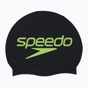 Plaukimo kepuraitė Speedo Printed Silicone black stacked logo