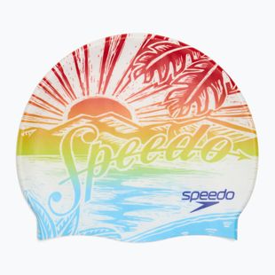 Plaukimo kepuraitė Speedo Printed Silicone volcanic orange speedo sunset