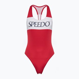 Moteriškas vientisas plaukimo kostiumėlis Speedo Colourblock Racerback high risk red