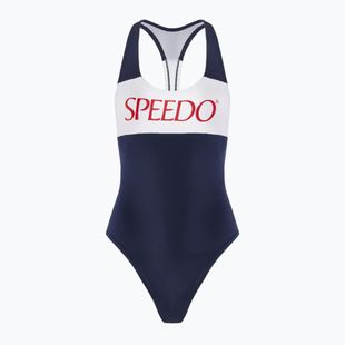 Moteriškas vientisas plaukimo kostiumėlis Speedo Colourblock Racerback peacoat