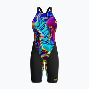 Moteriškas vientisas maudymosi kostiumėlis Speedo Fastskin LZR Pure Valor 2.0 Closedback Kneeskin black/molten blur