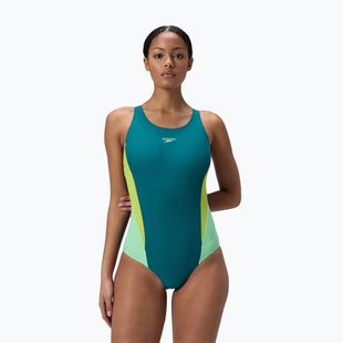 Moteriškas vientisas maudymosi kostiumėlis Speedo Colourblock 2.0 deep emerald