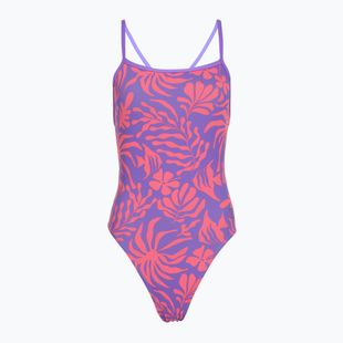 Moteriškas vientisas maudymosi kostiumėlis Speedo FL Printed Web Back koralų žiedas/indigo spindesys