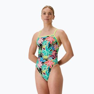 Moteriškas vientisas maudymosi kostiumėlis Speedo FL Printed V-Back tropicana/black