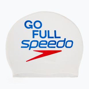 Plaukimo kepuraitė Speedo Printed Silicone speedo white go full speedo