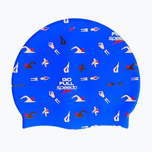 Plaukimo kepuraitė Speedo Printed Silicone speedo blue eik pilnu greičiu plaukikai Speedo