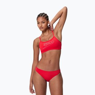 Moteriškas dviejų dalių plaukimo kostiumėlis Speedo Endurance+ Logo Thin Strap high risk red