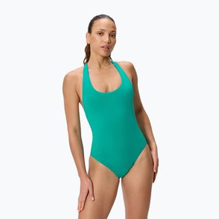 Moteriškas vientisas plaukimo kostiumėlis Speedo Solid Scoop Neck peacock teal