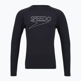 Vyriški maudymosi marškinėliai su ilgomis rankovėmis Speedo Endurance+ Logo Rash Guard anthracite