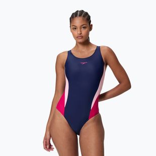 Moteriškas vientisas maudymosi kostiumėlis Speedo Colourblock 2.0 peacoat/pink