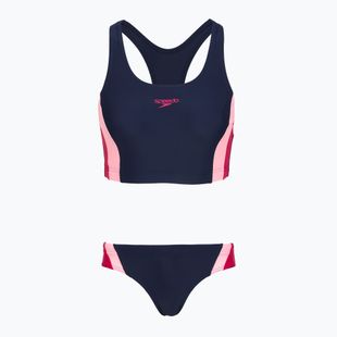 Moteriškas vientisas maudymosi kostiumėlis Speedo Colourblock Splice 2.0 peacoat/pink