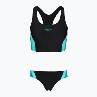 Moteriškas vientisas maudymosi kostiumėlis Speedo Colourblock Splice 2.0 anthracite/mayanblue