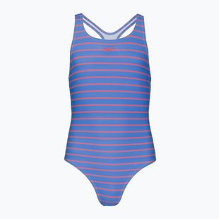 Vaikiškas vientisas maudymosi kostiumėlis Speedo Stripe Print Medalist periwinkle blue