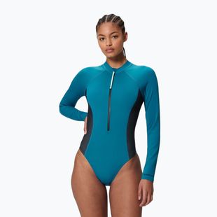 Moteriškas vientisas plaukimo kostiumėlis Speedo Scuba Flex Zip border blue/black