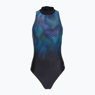 Moteriškas vientisas maudymosi kostiumėlis Speedo Print Hydrasuit anthracite