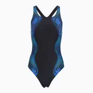 Moteriškas vientisas maudymosi kostiumėlis Speedo Print Medalist anthracite
